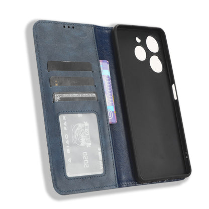 For Tecno Spark 10 Pro K17 Retro PU Leather Cover Stand Wallet Flip Folio Phone Case