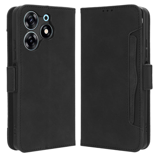 Wallet Phone Shell for Tecno Spark 10 Pro / KI7 Leather Flip Cover Multiple Card Slots Phone Case with Stand