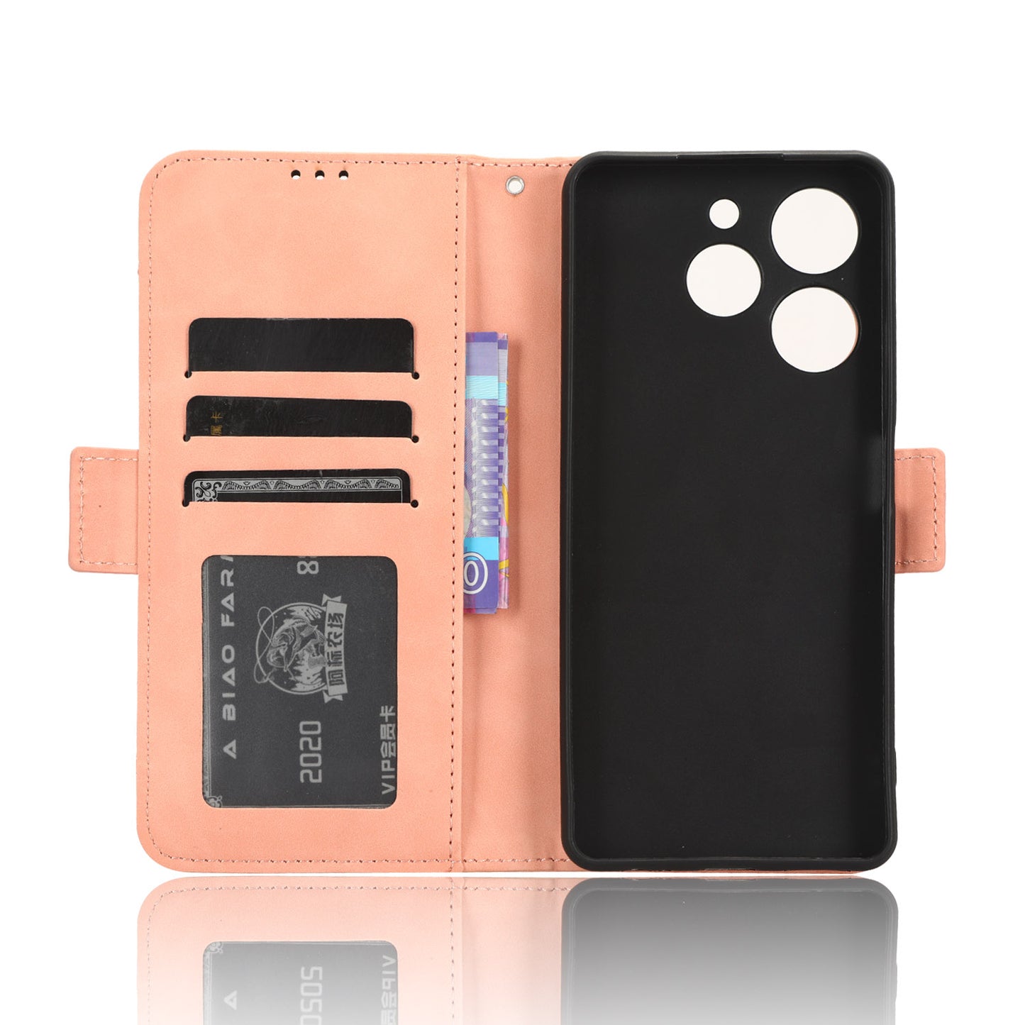 Wallet Phone Shell for Tecno Spark 10 Pro / KI7 Leather Flip Cover Multiple Card Slots Phone Case with Stand