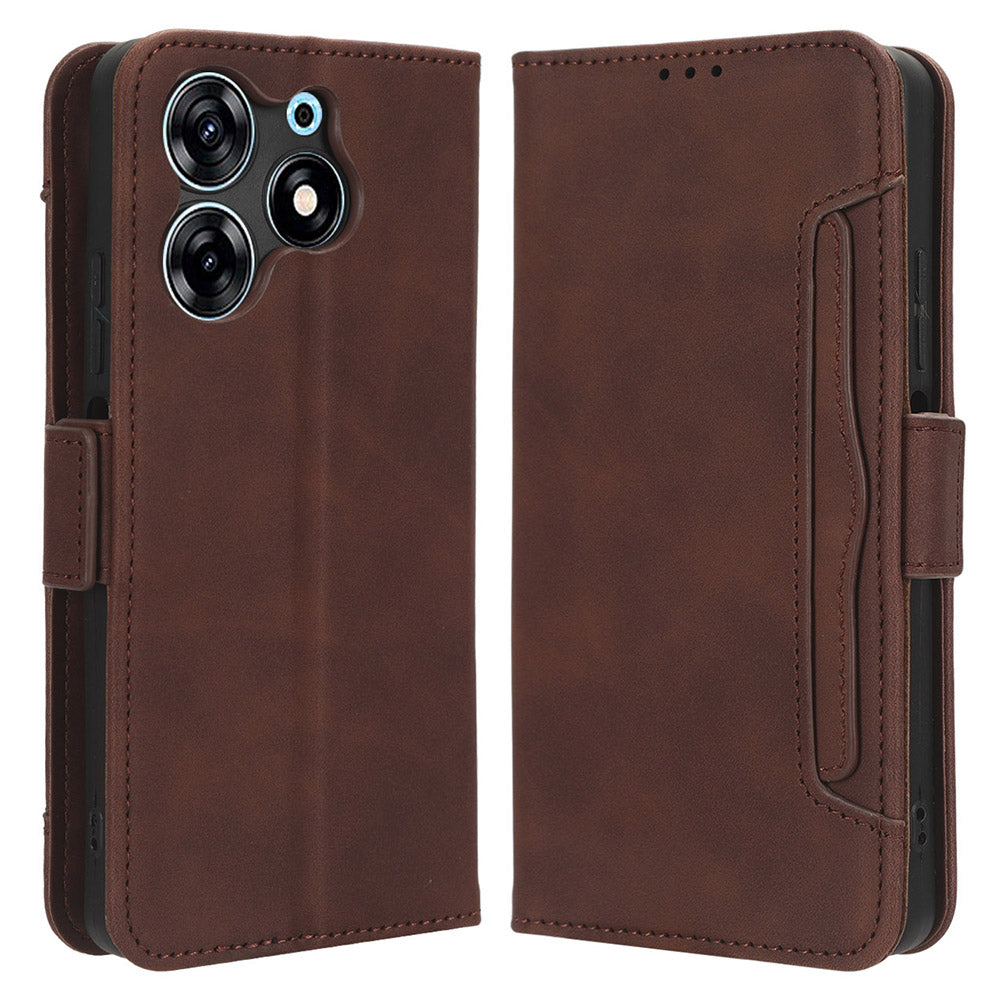 Wallet Phone Shell for Tecno Spark 10 Pro / KI7 Leather Flip Cover Multiple Card Slots Phone Case with Stand