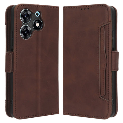 Wallet Phone Shell for Tecno Spark 10 Pro / KI7 Leather Flip Cover Multiple Card Slots Phone Case with Stand