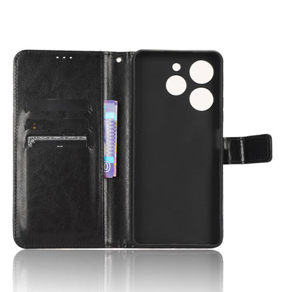 For Tecno Spark 10 Pro / KI7 PU Leather Wallet Case Crazy Horse Texture Stand Flip Phone Cover