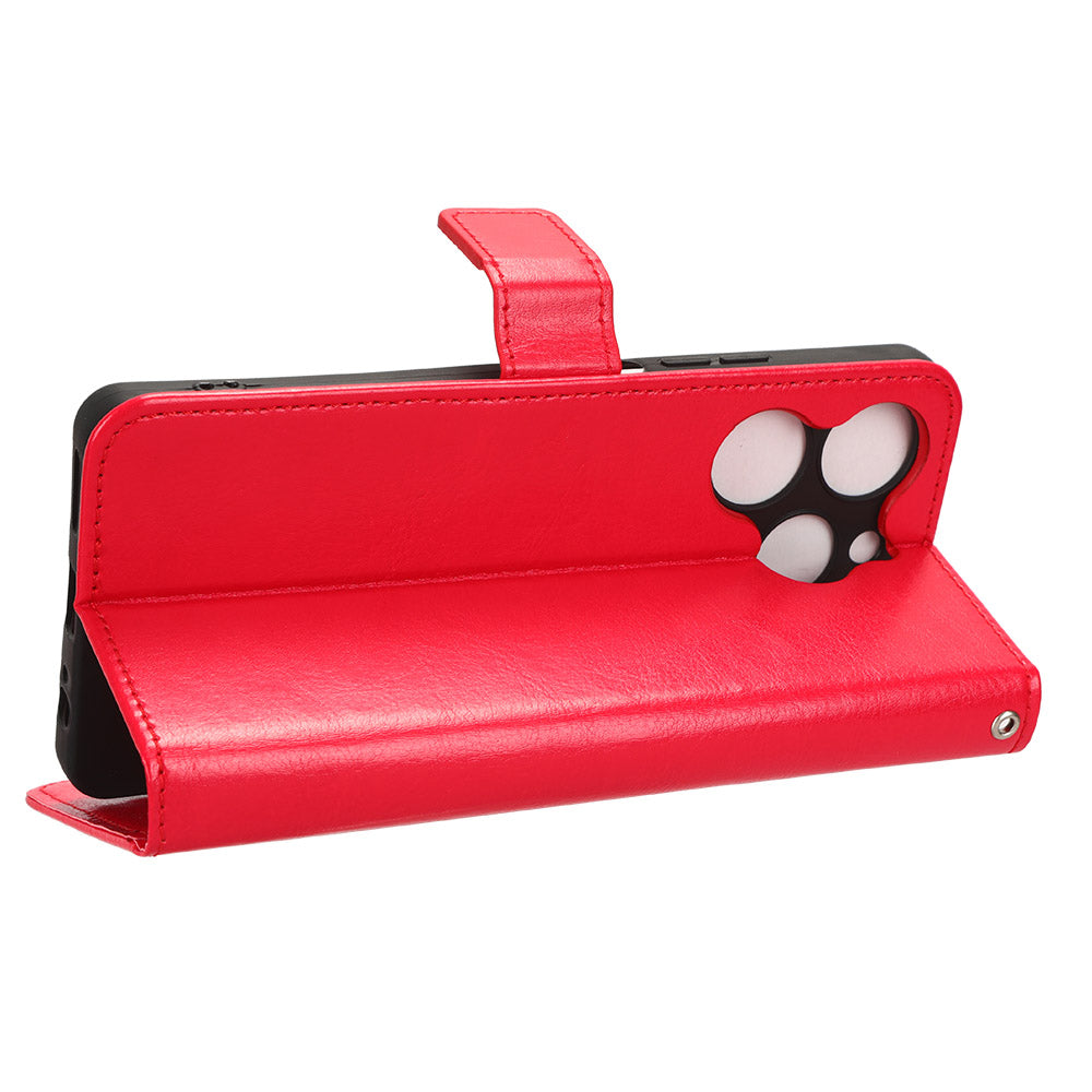 For Tecno Spark 10 Pro / KI7 PU Leather Wallet Case Crazy Horse Texture Stand Flip Phone Cover