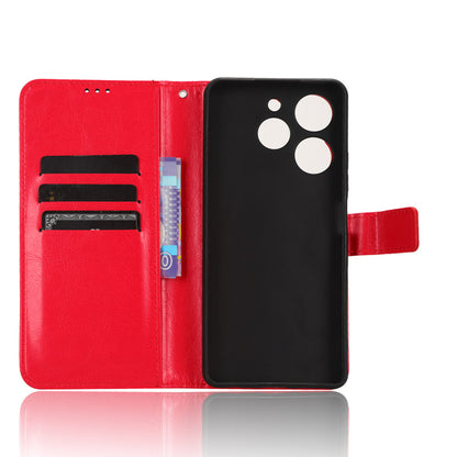 For Tecno Spark 10 Pro / KI7 PU Leather Wallet Case Crazy Horse Texture Stand Flip Phone Cover