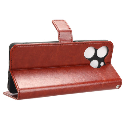 For Tecno Spark 10 Pro / KI7 PU Leather Wallet Case Crazy Horse Texture Stand Flip Phone Cover