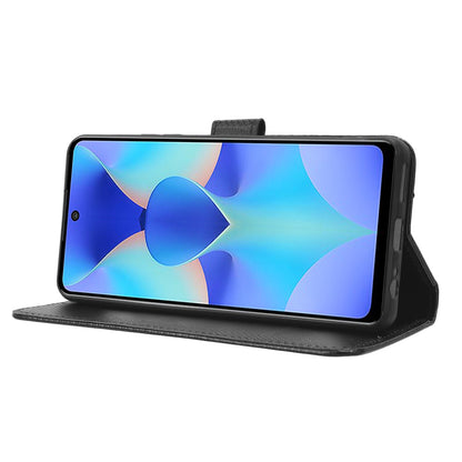 For Tecno Spark 10 Pro / KI7 Leather Folio Flip Cover Protective Phone Case Diamond Texture Wallet Case