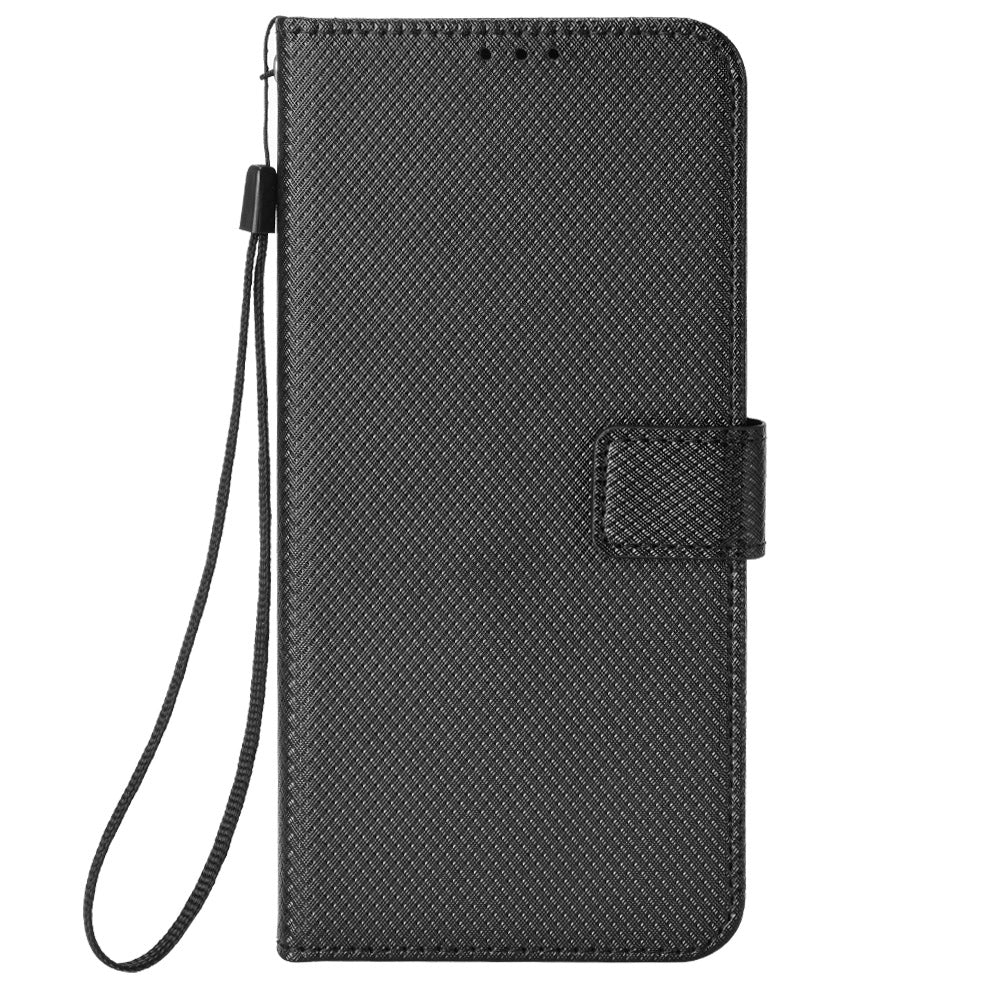 For Tecno Spark 10 Pro / KI7 Leather Folio Flip Cover Protective Phone Case Diamond Texture Wallet Case