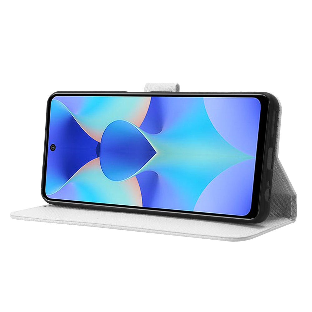 For Tecno Spark 10 Pro / KI7 Leather Folio Flip Cover Protective Phone Case Diamond Texture Wallet Case