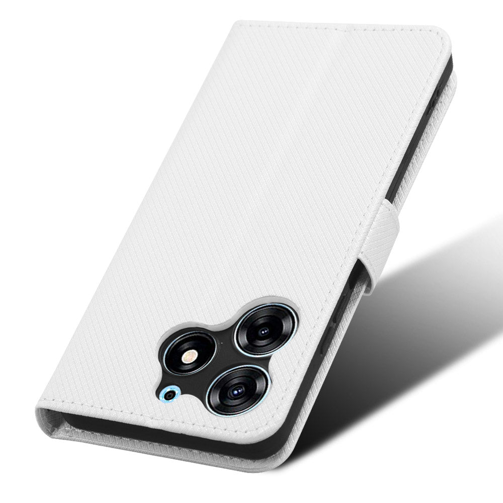 For Tecno Spark 10 Pro / KI7 Leather Folio Flip Cover Protective Phone Case Diamond Texture Wallet Case