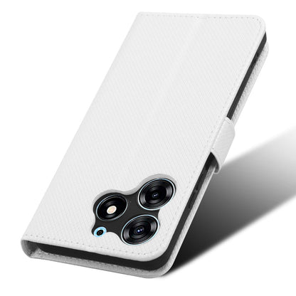 For Tecno Spark 10 Pro / KI7 Leather Folio Flip Cover Protective Phone Case Diamond Texture Wallet Case