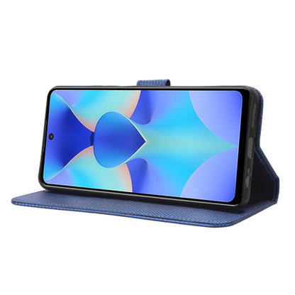 For Tecno Spark 10 Pro / KI7 Leather Folio Flip Cover Protective Phone Case Diamond Texture Wallet Case