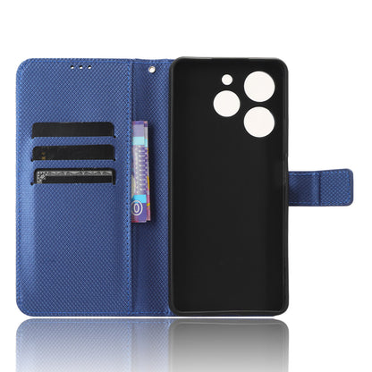 For Tecno Spark 10 Pro / KI7 Leather Folio Flip Cover Protective Phone Case Diamond Texture Wallet Case