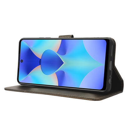 For Tecno Spark 10 Pro / KI7 Leather Folio Flip Cover Protective Phone Case Diamond Texture Wallet Case