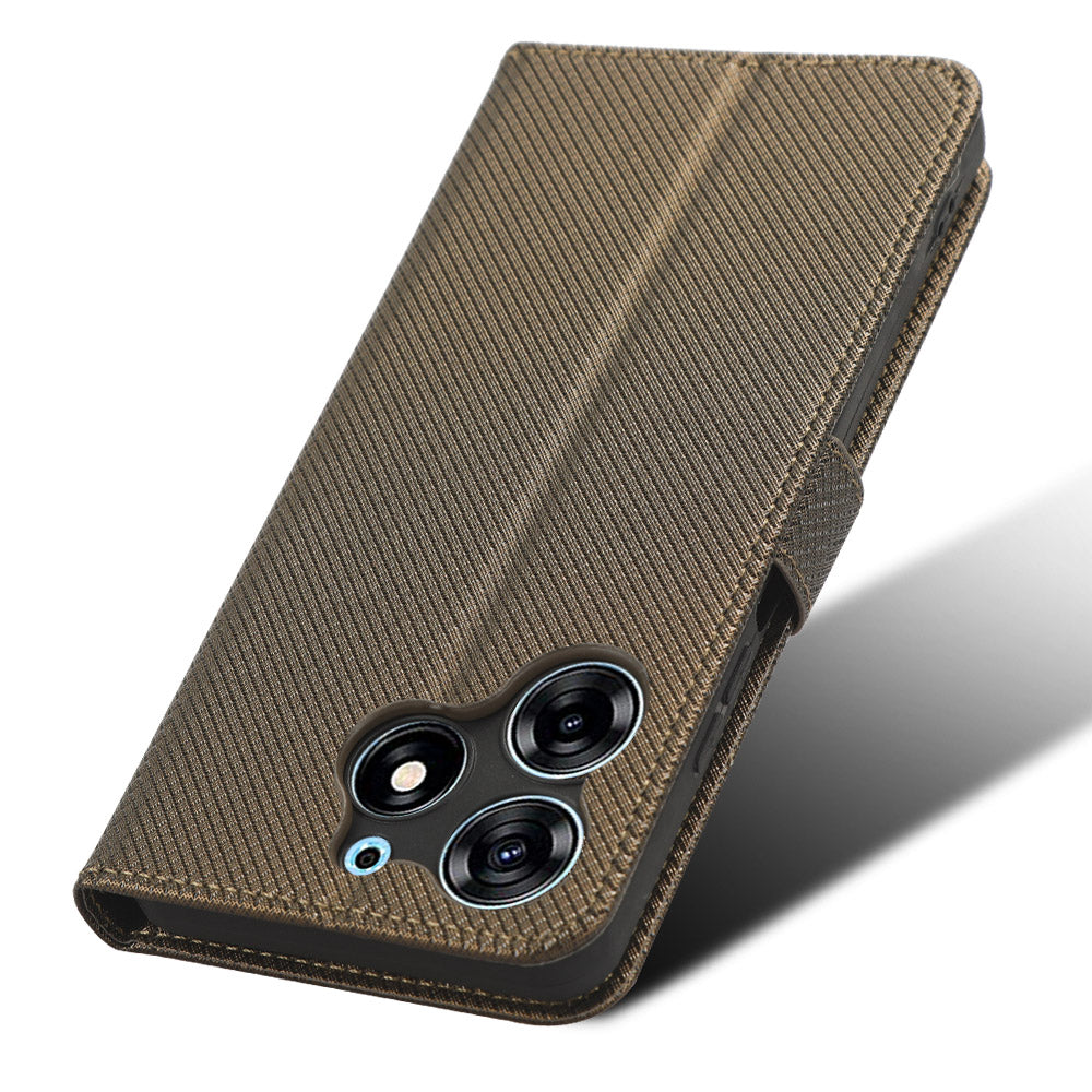 For Tecno Spark 10 Pro / KI7 Leather Folio Flip Cover Protective Phone Case Diamond Texture Wallet Case