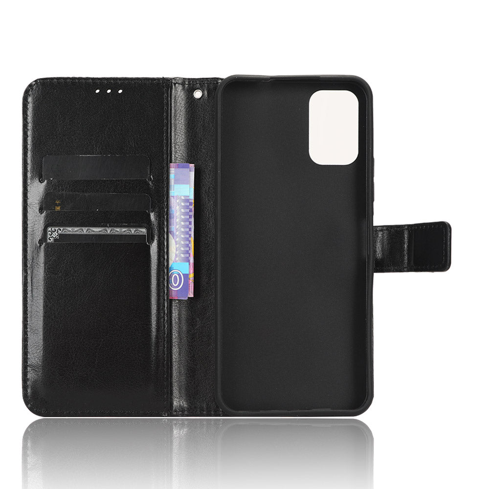 Wallet Phone Case for Nokia C32 PU Leather Flip Cover Crazy Horse Texture Stand Shockproof Cover