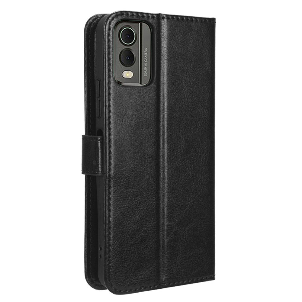 Wallet Phone Case for Nokia C32 PU Leather Flip Cover Crazy Horse Texture Stand Shockproof Cover