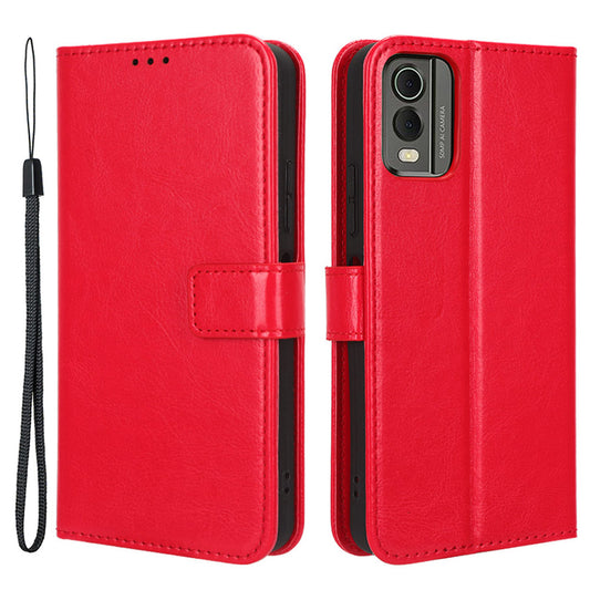 Wallet Phone Case for Nokia C32 PU Leather Flip Cover Crazy Horse Texture Stand Shockproof Cover