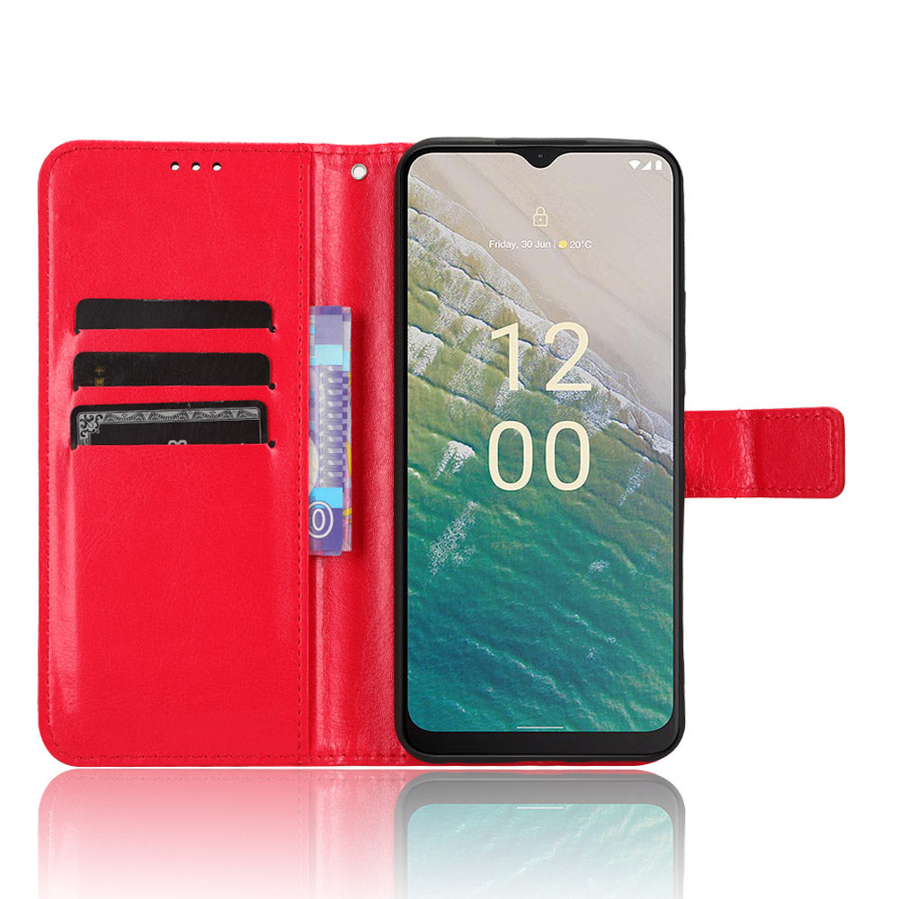 Wallet Phone Case for Nokia C32 PU Leather Flip Cover Crazy Horse Texture Stand Shockproof Cover