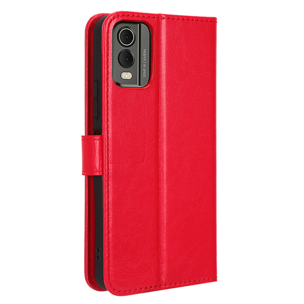 Wallet Phone Case for Nokia C32 PU Leather Flip Cover Crazy Horse Texture Stand Shockproof Cover