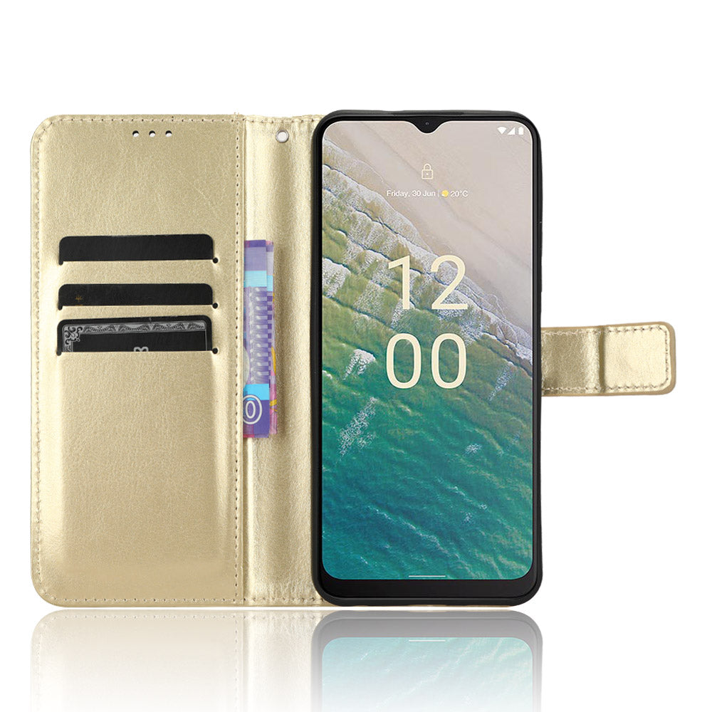 Wallet Phone Case for Nokia C32 PU Leather Flip Cover Crazy Horse Texture Stand Shockproof Cover