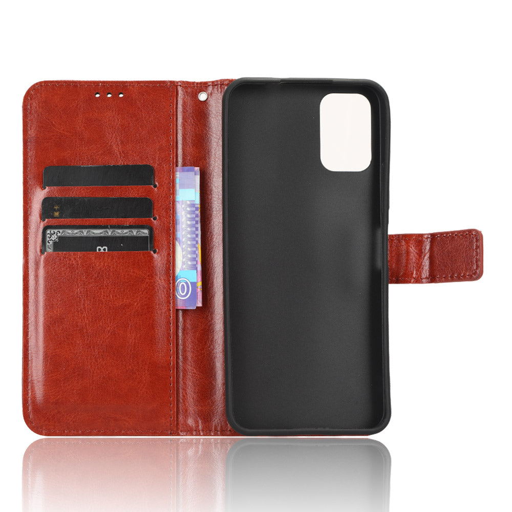 Wallet Phone Case for Nokia C32 PU Leather Flip Cover Crazy Horse Texture Stand Shockproof Cover