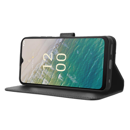 For Nokia C32 Protective Phone Case Leather Folio Flip Cover Stand Diamond Texture Wallet Phone Case