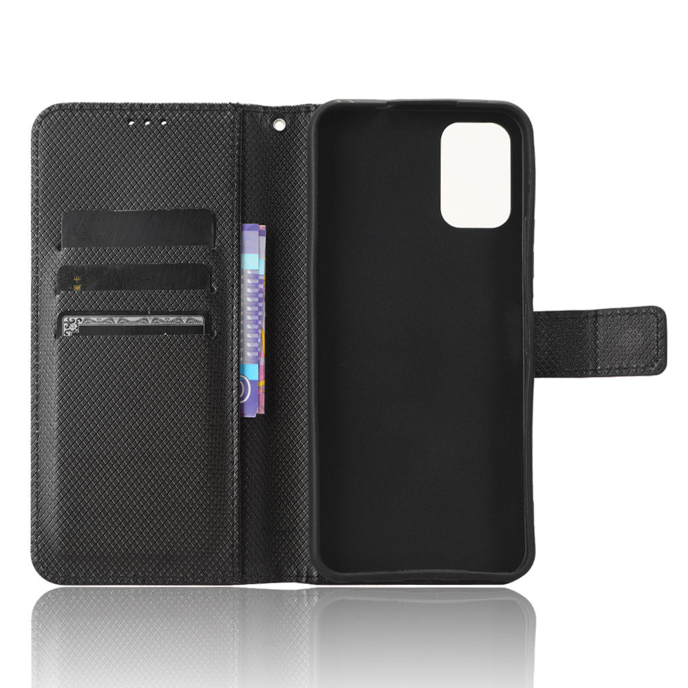 For Nokia C32 Protective Phone Case Leather Folio Flip Cover Stand Diamond Texture Wallet Phone Case