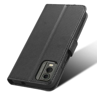 For Nokia C32 Protective Phone Case Leather Folio Flip Cover Stand Diamond Texture Wallet Phone Case