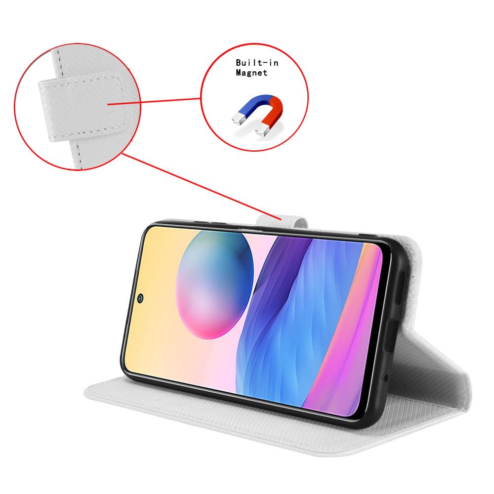 For Nokia C32 Protective Phone Case Leather Folio Flip Cover Stand Diamond Texture Wallet Phone Case