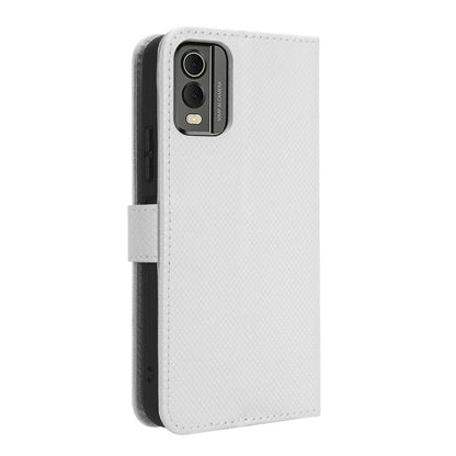 For Nokia C32 Protective Phone Case Leather Folio Flip Cover Stand Diamond Texture Wallet Phone Case