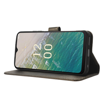 For Nokia C32 Protective Phone Case Leather Folio Flip Cover Stand Diamond Texture Wallet Phone Case