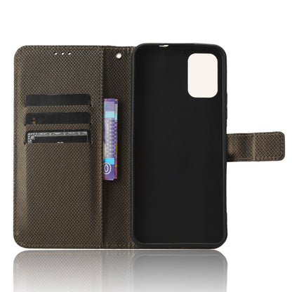 For Nokia C32 Protective Phone Case Leather Folio Flip Cover Stand Diamond Texture Wallet Phone Case