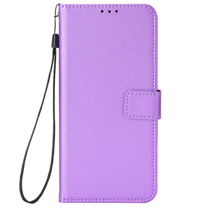For Nokia C32 Protective Phone Case Leather Folio Flip Cover Stand Diamond Texture Wallet Phone Case