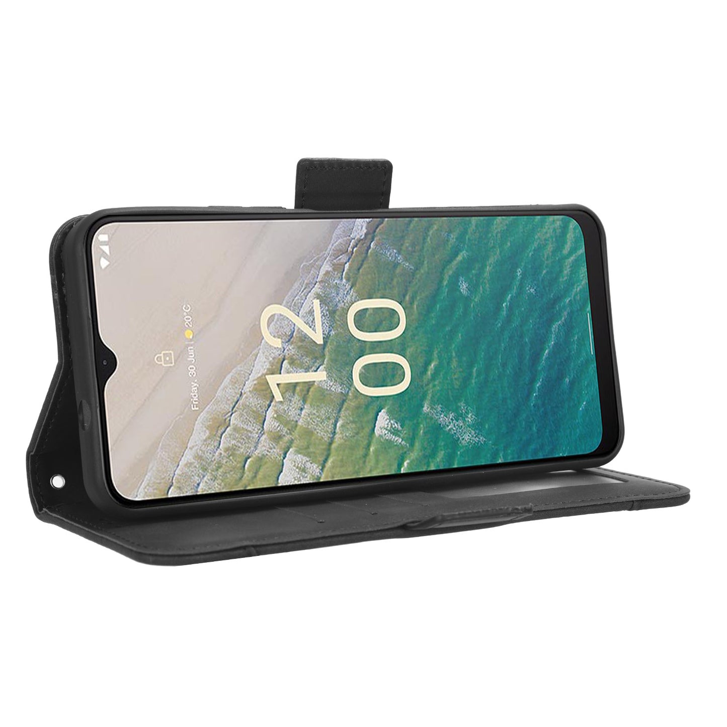 For Nokia C32 Flip Design PU Leather Phone Case Stand Multiple Card Slots Wallet Phone Cover