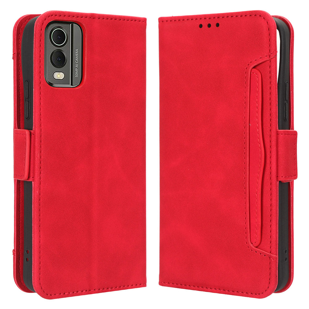 For Nokia C32 Flip Design PU Leather Phone Case Stand Multiple Card Slots Wallet Phone Cover