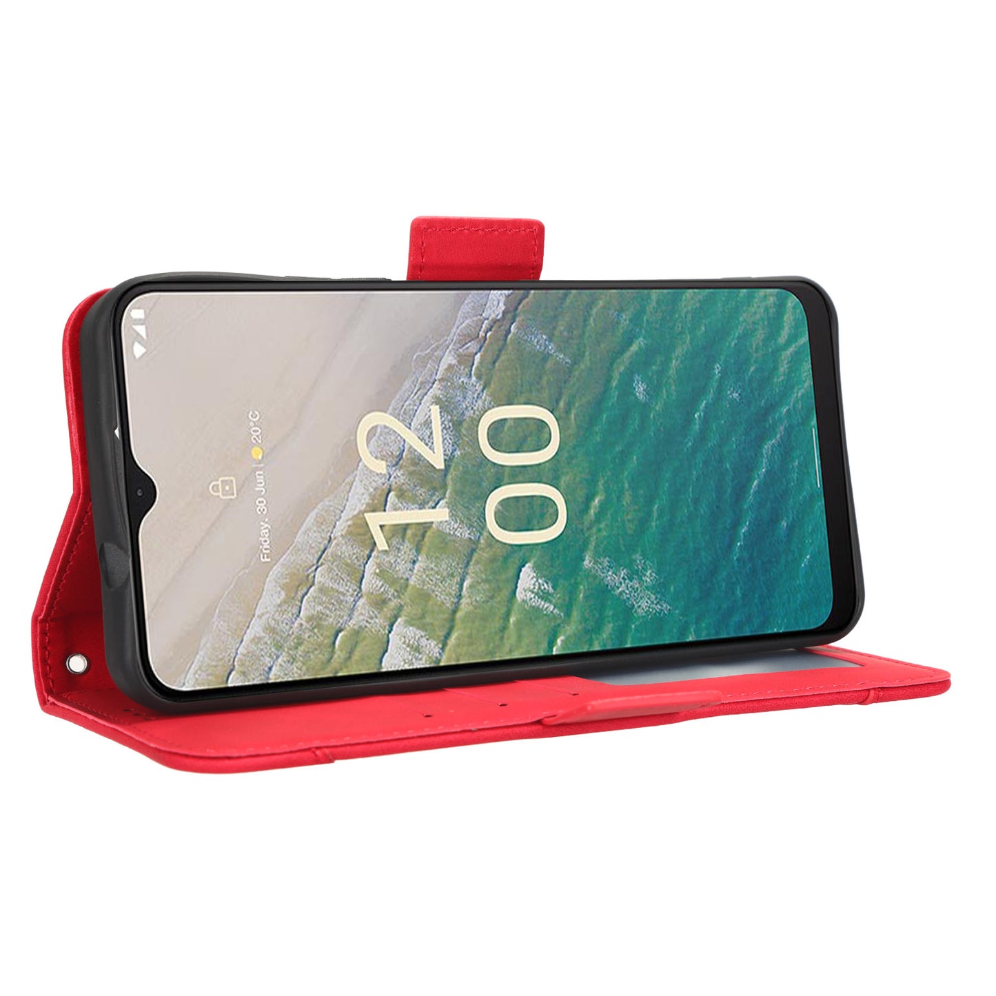 For Nokia C32 Flip Design PU Leather Phone Case Stand Multiple Card Slots Wallet Phone Cover