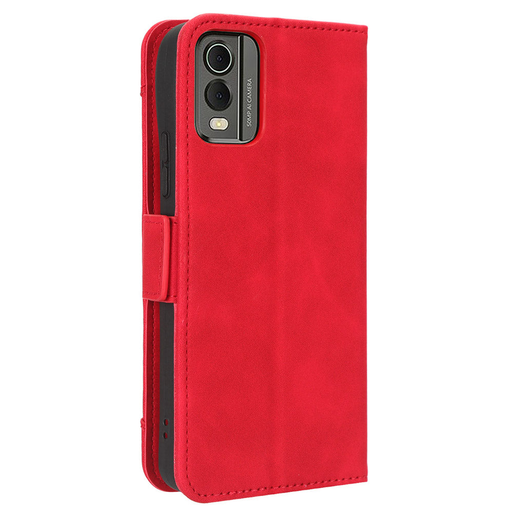 For Nokia C32 Flip Design PU Leather Phone Case Stand Multiple Card Slots Wallet Phone Cover