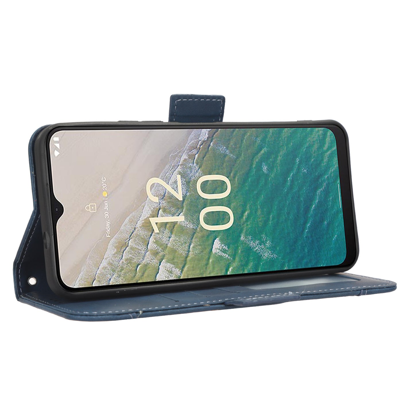 For Nokia C32 Flip Design PU Leather Phone Case Stand Multiple Card Slots Wallet Phone Cover