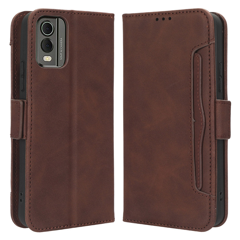 For Nokia C32 Flip Design PU Leather Phone Case Stand Multiple Card Slots Wallet Phone Cover