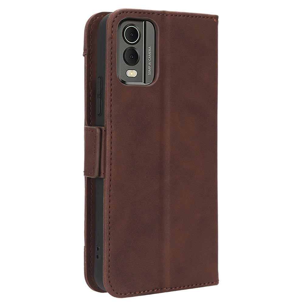 For Nokia C32 Flip Design PU Leather Phone Case Stand Multiple Card Slots Wallet Phone Cover