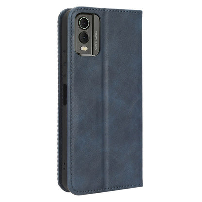 For Nokia C32 Retro Texture PU Leather Wallet Cell Phone Case Folio Stand Protective Cover