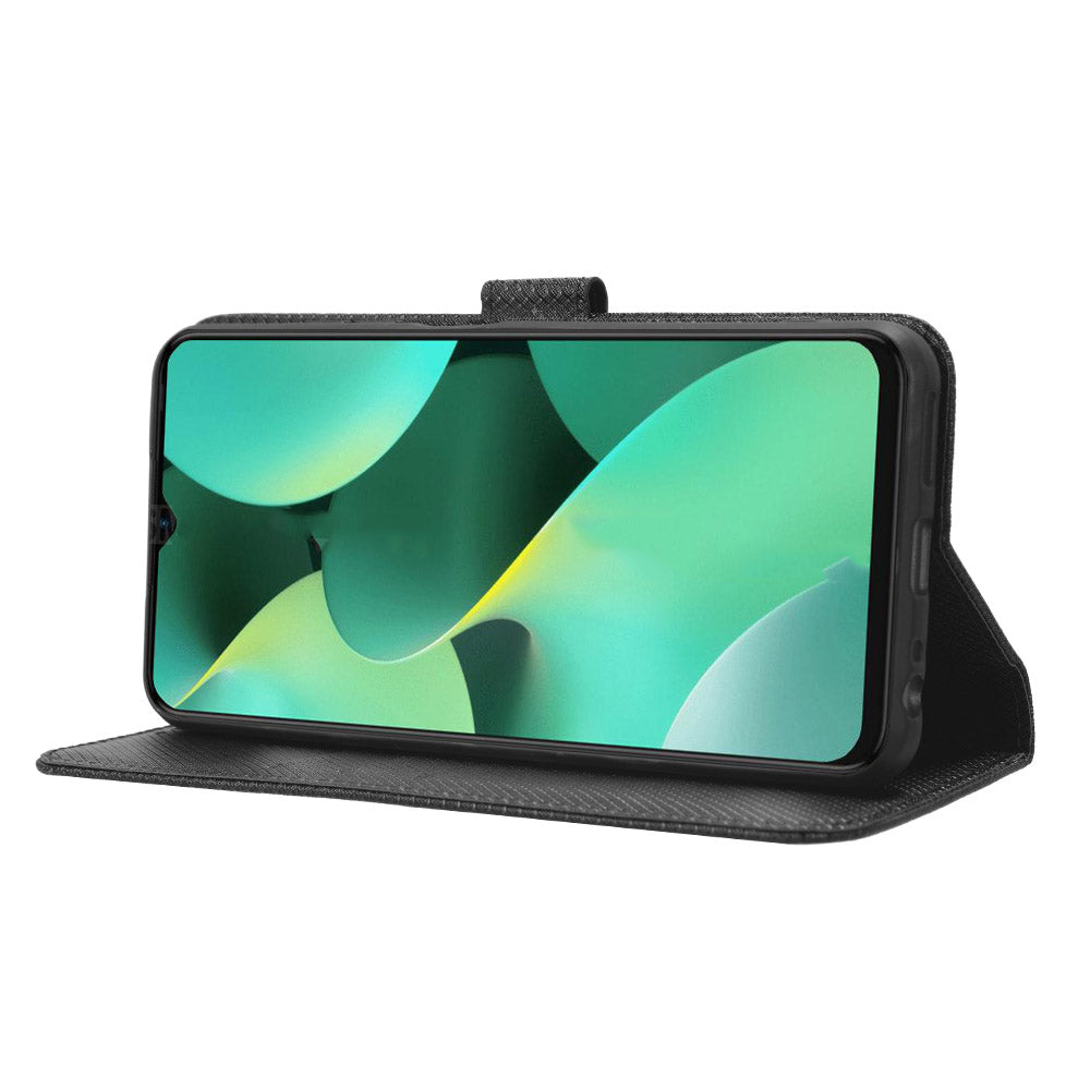 For Tecno Spark 10C 4G PU Leather+TPU Cell Phone Cover Diamond Texture Flip Stand Wallet Case