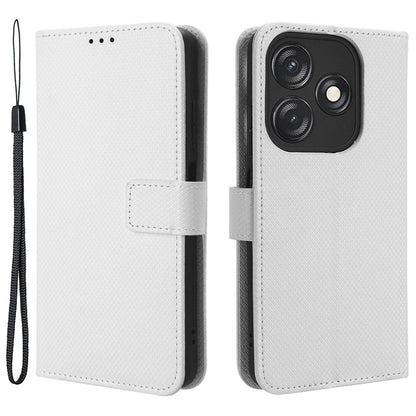 For Tecno Spark 10C 4G PU Leather+TPU Cell Phone Cover Diamond Texture Flip Stand Wallet Case