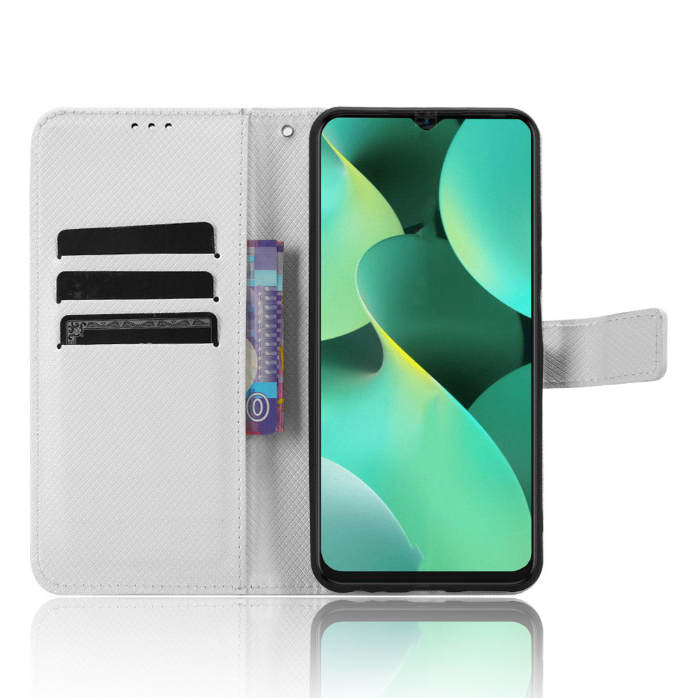 For Tecno Spark 10C 4G PU Leather+TPU Cell Phone Cover Diamond Texture Flip Stand Wallet Case