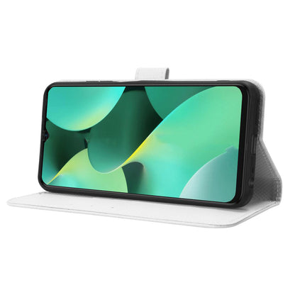 For Tecno Spark 10C 4G PU Leather+TPU Cell Phone Cover Diamond Texture Flip Stand Wallet Case