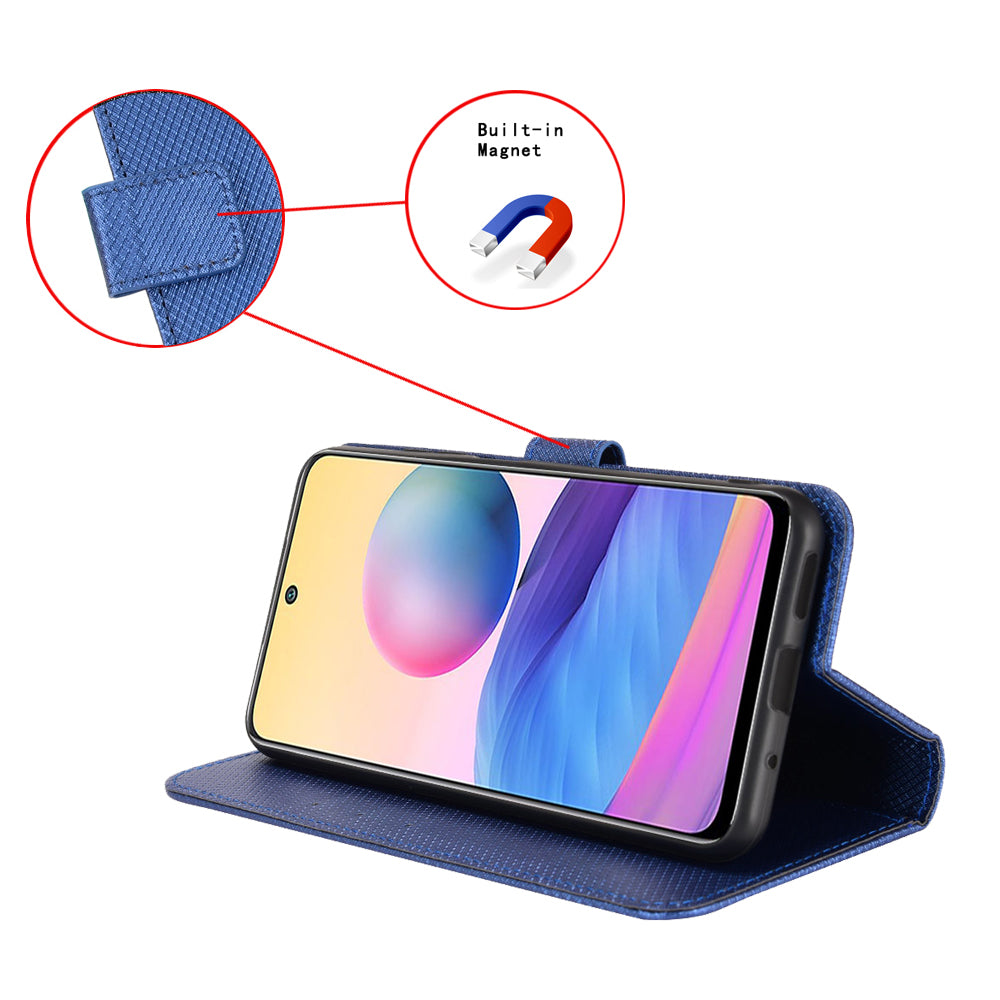 For Tecno Spark 10C 4G PU Leather+TPU Cell Phone Cover Diamond Texture Flip Stand Wallet Case