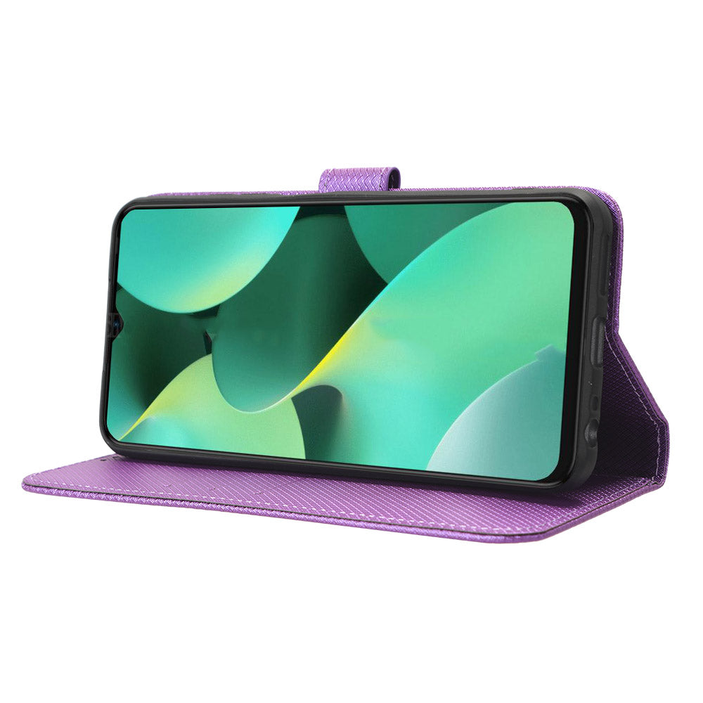 For Tecno Spark 10C 4G PU Leather+TPU Cell Phone Cover Diamond Texture Flip Stand Wallet Case