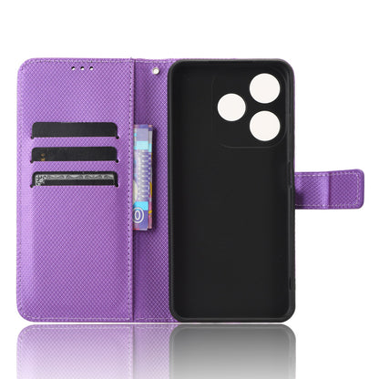 For Tecno Spark 10C 4G PU Leather+TPU Cell Phone Cover Diamond Texture Flip Stand Wallet Case