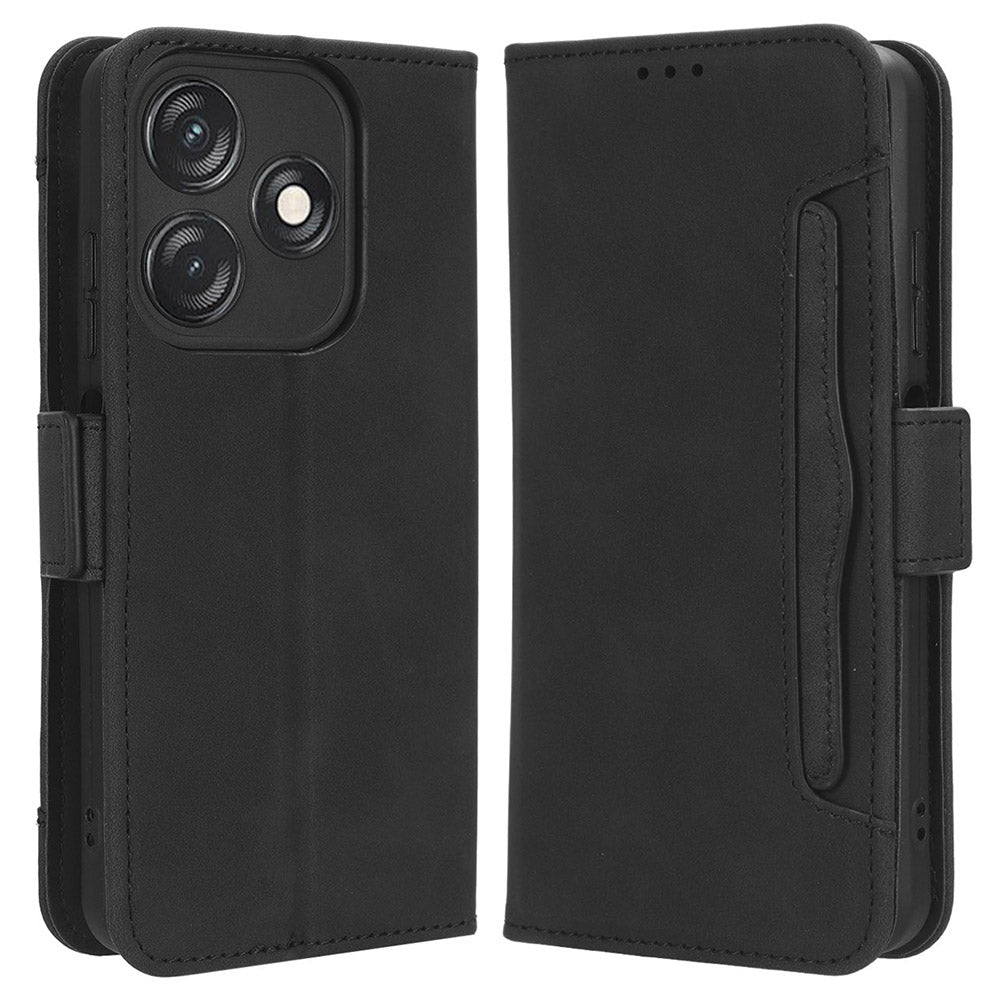 For Tecno Spark 10C 4G Wallet Phone Cover PU Leather Phone Stand Case with Multiple Card Slots