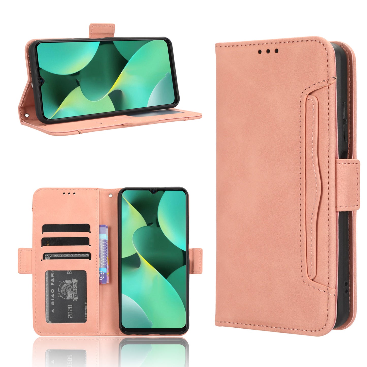 For Tecno Spark 10C 4G Wallet Phone Cover PU Leather Phone Stand Case with Multiple Card Slots